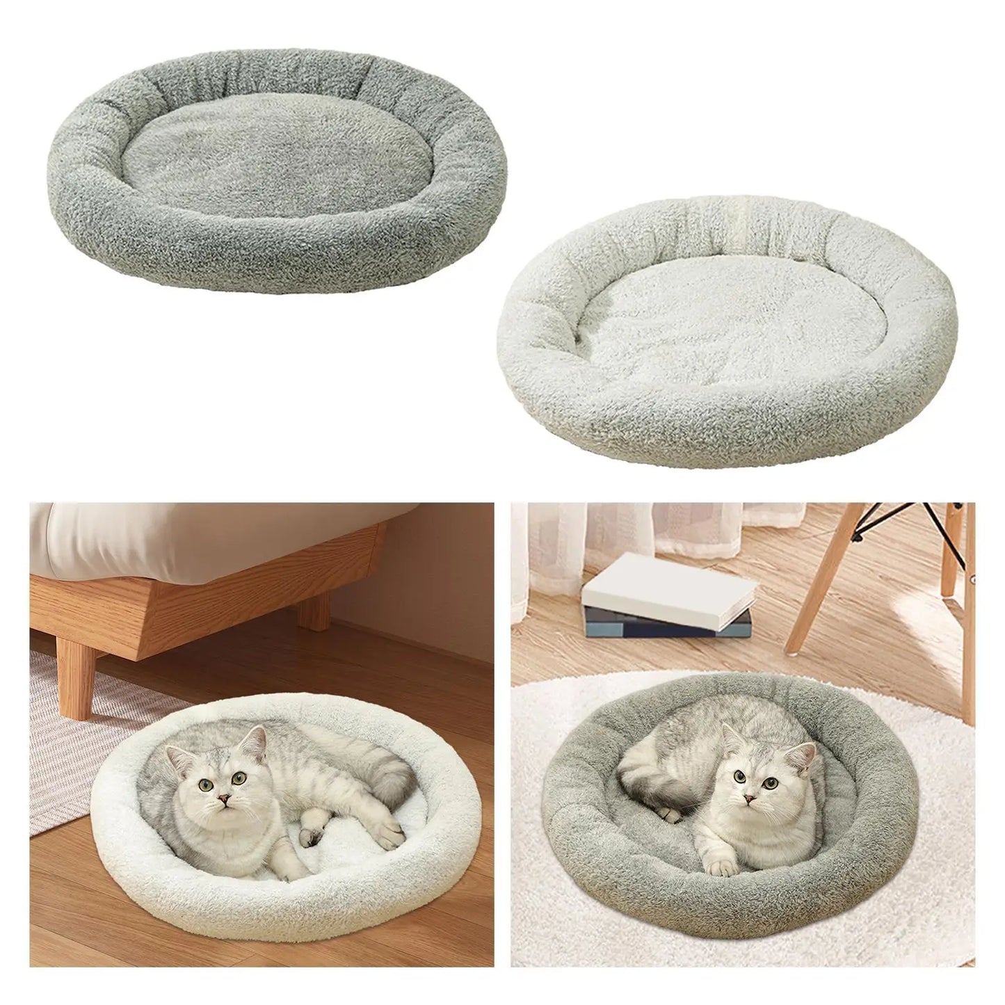Luxurious Round Pet Bed for Furry Friends - Cozy Haven for Small